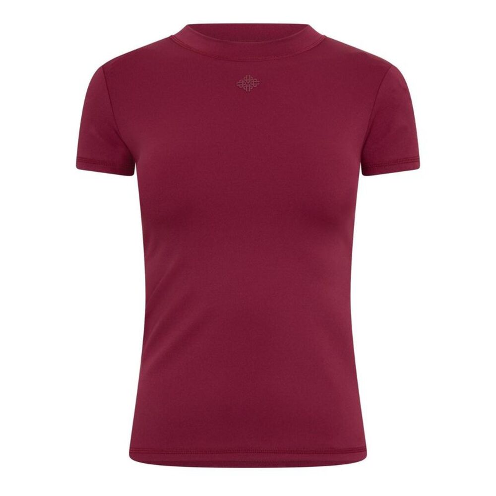 Couture Club Womens/Ladies Emblem Fitted T-Shirt / Burgundy